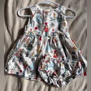 Little Planet Organic Nutcracker Print Dress and Bloomers Set